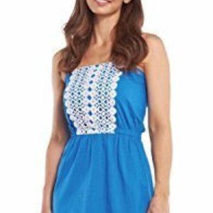 Mud Pie Blue Bliss Strapless Dress, Medium